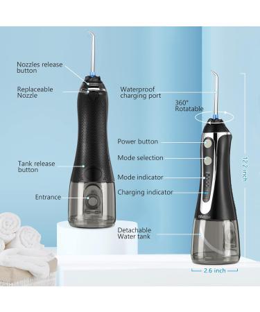 Water Dental Flosser - H2ofloss Cordless Oral Irrigator for Braces | Portable & Waterproof Rechargeable Teeth Cleaner with 6 Nozzles - Ideal for Travel - Buy Online on GoSupps.com