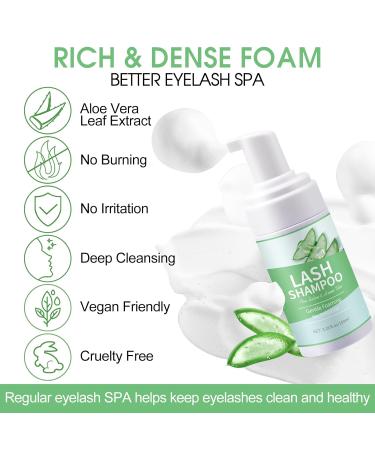 100ml Lash Shampoo for Extensions | Eyelash Extension Cleanser Kit with Brush & Rinse Bottle | Perfect Lash Cleaning Solution - Buy Online on GoSupps.com