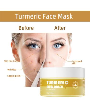Turmeric Vitamin C Clay Mask & Brush - Clay Face Mask with Aloe - Vegan Mask - Helps Improve Appearance of Dark Spots Blemishes & Scarring (Turmeric Mask-100g) - Buy Online on GoSupps.com