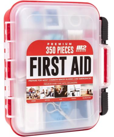 M2 BASICS 350 Piece Emergency First Aid Kit | Dual Layer  Wall Mountable  Medical Supplies for Business  School  Car or Home - Buy Online on GoSupps.com