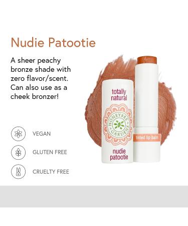 Honeybee Gardens Organic Vegan Gluten-Free Tinted Lip Balm - Nudie Patootie for Color & Nourishment - Buy Online on GoSupps.com
