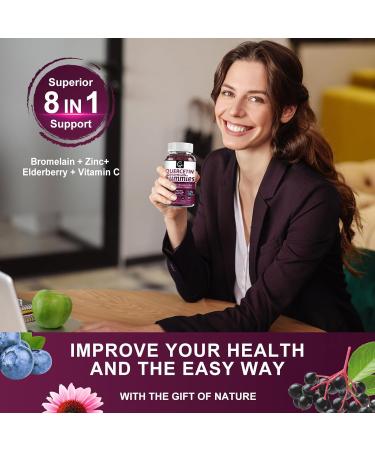 (2 Pack) Quercetin Gummies - Quercetin with Bromelain 2378mg - Blend with Elderberry, Echinacea Purpurea Extract, Zinc, Vitamin C,D3,K2, Complex Supports Immune, Cardiovascular & Respiratory Function 60 Count (Pack of 2) - Buy Online on GoSupps.com