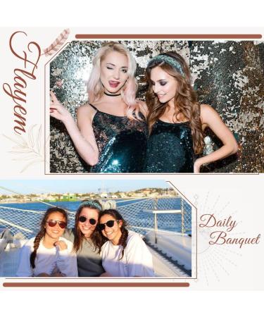 Flayem Rhinestone Headband Sparkly Crystal Headband Glitter Heart Paddle Wide Hairband Gorgeous Banquet Hair Hoop Accessories for Women and Girls (Blue Crystal) - Buy Online on GoSupps.com