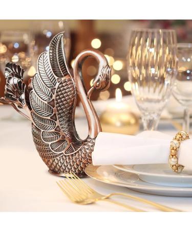 Lencyotool Swan Fork Holder Set - Rustproof Alloy Decorative Utensils for Birthdays Weddings & Parties - 7 Red Antique Fork Holders - Buy Online on GoSupps.com