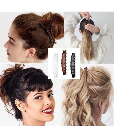 3pcs Banana Hair Clip Set - Vintage Female Hair Accessories in White, Black, Brown | Banana Barrettes for Girls with Thick Hair - Beauty Fashion Comb Tool - Buy Online on GoSupps.com