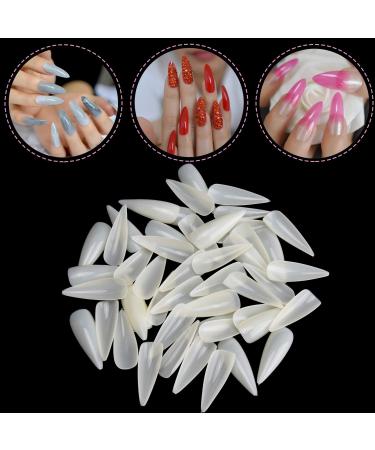 1200PCs Almond Shape Fake Nails - 12 Sizes Acrylic Nail Tips for Manicure & Nail Art - Clear & Natural Finish - Buy Online on GoSupps.com