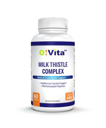 O!VITA Milk Thistle Complex Extra Strength 450mg Supports Healthy Liver Function up to 2-Month Supply (60 Non-GMO Vegan Tablets)