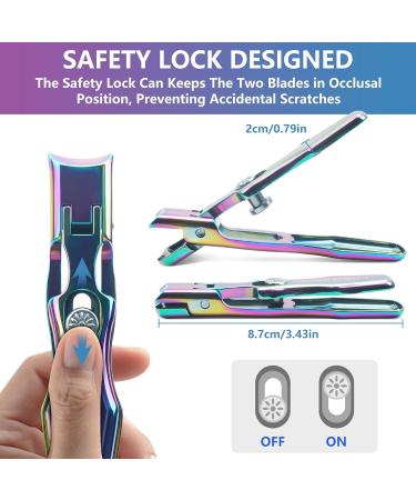 Wide Jaw Nail Clippers for Thick Nails - Heavy Duty Cutter with Glass File and Catcher - Chromatic Toe and Fingernail Clippers for Men, Women, Seniors - Buy Online on GoSupps.com