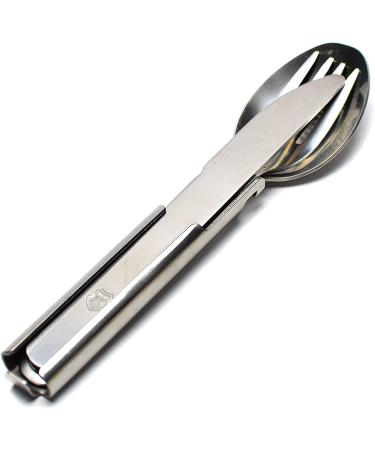 Hungarian Army Cutlery Set - 4 Piece Military Eating Utensils Kit | Stainless Steel Multi-Tool with Can Opener | Camping Flatware Set - Buy Online on GoSupps.com