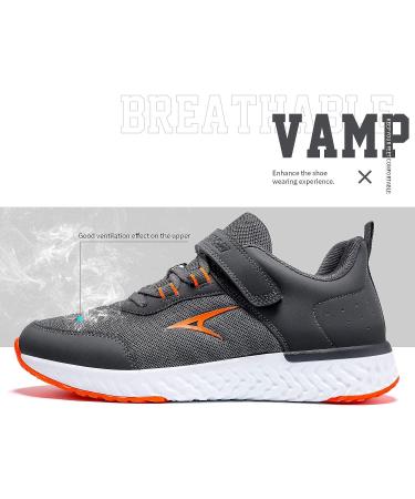 ASHION Kids Air Sneakers - Arch Support, Lightweight Sport Shoes for Boys & Girls - 10 Little Kid Energy Grey Orange - Buy Online on GoSupps.com