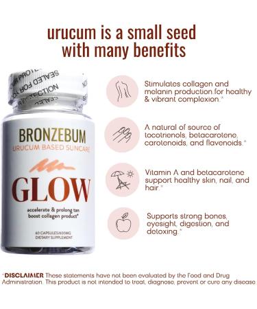 BRONZEBUM Glow Capsules - Antioxidant-Rich Herbal Supplement for Detox & Tanning - 60ct - Buy Online on GoSupps.com