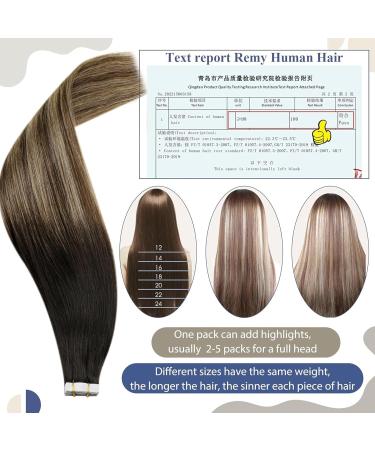 LAAVOO Ombre Tape-In Hair Extensions - Real Hair Balayage Black to Brown & Caramel Blonde 40cm 10PCS #1B/4/27 - Buy Online on GoSupps.com
