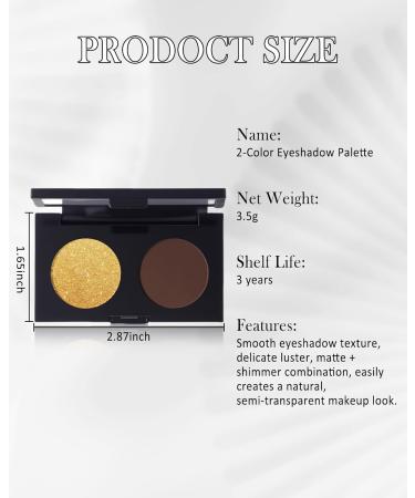  LYSdefeu Matte Eyeshadow Palette 2 Colors Matte Brown Waterproof Durable Matte Eyeshadow Palette Matte Finish Festival Eyeshadow for Eye Festival Vegan Makeup for Girls and Women-01 - Buy Online on GoSupps.com
