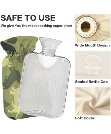 Naanle Camouflage Dog Heat Bottle - 2L Transparent Hot Water Bottle with Cover for Pain Relief & Cold Therapy - Buy Online on GoSupps.com
