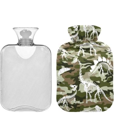 NAANLE Camouflage Dinosaur Skull Hot Water Bottle - 1L Pain Relief & Therapy | Ideal for Bed Hands & Feet - Buy Online on GoSupps.com
