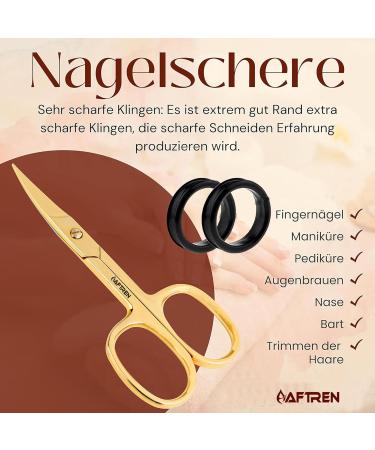 Golden Premium Nail Scissors Professional Curved Cuticle Scissors Manicure Scissors J2 Stainless Steel for Women Men Toenail Shears 4 Inch - Buy Online on GoSupps.com