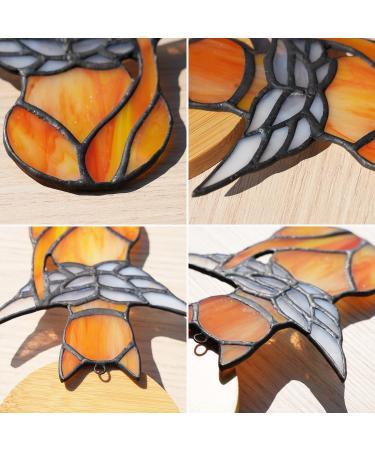 BOXCASA Angel Cat Stained Glass Window Hanging Decor - Memorial Gift Ornament with White Cat Suncatcher Design - Buy Online on GoSupps.com