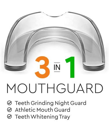 Professional Moldable Mouth Guard for Teeth Grinding - 2 Sizes, 4 Pieces Set - Night Guard for Bruxism & Clenching - Antibacterial Dental Guard Case Included - Buy Online on GoSupps.com