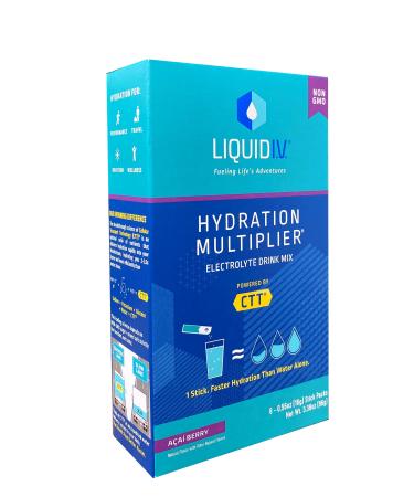 Liquid I.V. Hydration Multiplier Acai Berry Electrolyte Drink Mix Powder Packet 6 Ct 96g Net Wt