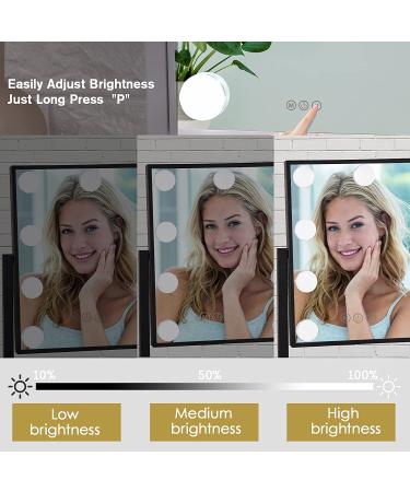 BWLLNI Hollywood Lighted Makeup Mirror - Touch Control, 3 Colors, 10X Magnification, 360آ° Rotation - Black - Buy Online on GoSupps.com