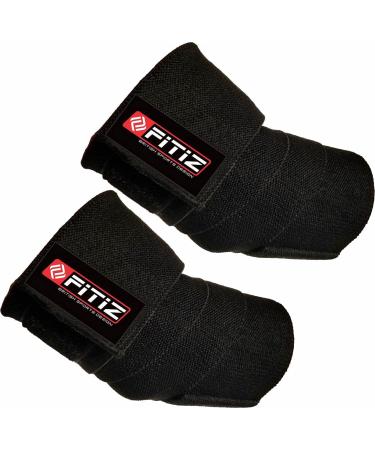 FITIZ Elbow Sleeve Wraps- Support & Compression Straps for Weightlifting (Black) - Buy Online on GoSupps.com