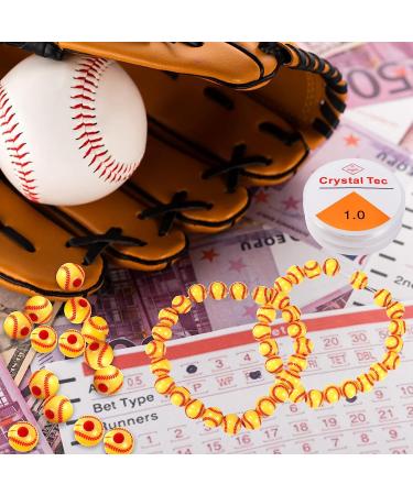 100PCS Softball Beads for DIY Jewelry Making Kit with Elastic Rope - Softball Team Gifts in Yellow - Bracelets & Necklaces - Buy Online on GoSupps.com
