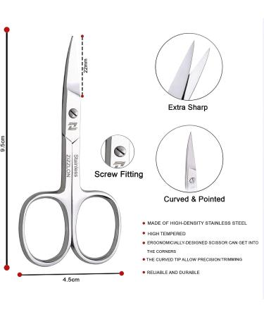 ZIZZLON Eyebrow Scissors for Men and Women - Professional Stainless Steel Grooming Tool for Facial Hair, Nose, Mustache, Beard, and Eyelash - Buy Online on GoSupps.com