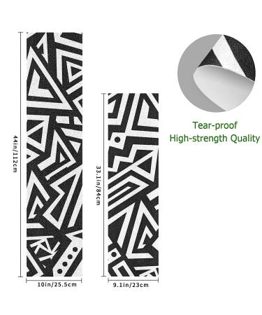 Eyanle Abstract Black White Skateboard Grip Tape 44x10in - Non Slip Sandpaper Longboard Scooter Griptape - Anti-Tearing Design - 12 - Buy Online on GoSupps.com