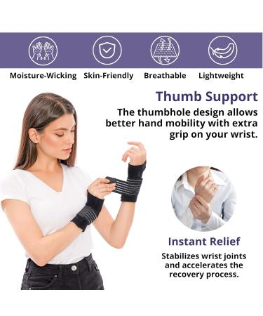 Invera Adjustable Velcro Wrist Support Brace - Unisex Compression Sleeve for Wrist Sprain Carpal Tunnel Arthritis & Tendonitis | Medium Size - Buy Online on GoSupps.com