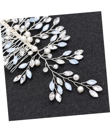 Didiseaon Tiara Rhinestone Barrettes Bridal Hair Comb Pearl Wedding Headwear Pearl Rhinestone Hair Comb Wedding Headpiece Bride Insert Comb Headgear Hair Accessories Crystal - Buy Online on GoSupps.com