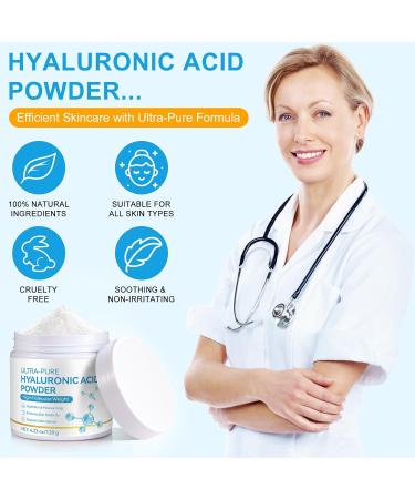 Hyaluronic Acid Powder 120g Hyaluronic Acid Serum Powder for Face & Skin Dual Molecular Weight Deep Hydration Moisture Lock Enhance Skin Elasticity & Barrier - Buy Online on GoSupps.com
