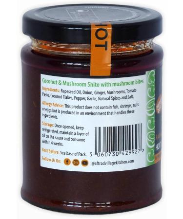 Aftrad Village Kitchen Vegan Shito 240g Hot - Coconut & Mushrooms with Mushroom Bites Shito. It can be used as dips spreads and in sauces. - Buy Online on GoSupps.com