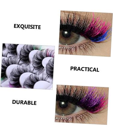 MAGICLULU 21 Pairs Colored False Eyelashes Faux Lashes Fluffy Colored Lashes Glitter Color Lashes Festival Colored Lashes Fake Lashes Wispy Lashes Extend Dense Imitation - Buy Online on GoSupps.com