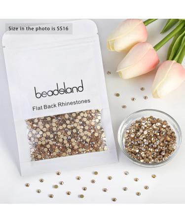 Beadsland 1440 Flat Back Rhinestones - Golden Champagne SS16 (3.8-4.0mm) Nail Crystals for Stunning Nail Art - Buy Online on GoSupps.com
