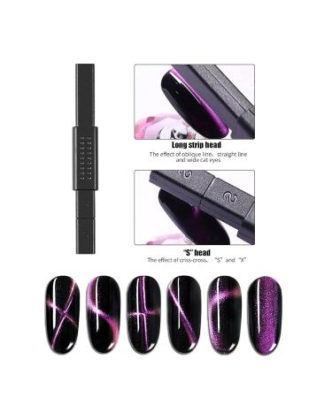 BRUSSEL 1 PC Double Head Nail Art Brush Set Cat Eye & 3D Acrylic Line Drawing Pen for DIY Nail Designs | International Shipping - Buy Online on GoSupps.com