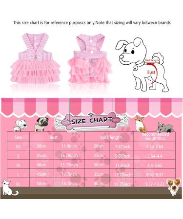 Buy Cute Tutu Dog Dress for Girls & Boys - Princess Bowknot Dress for Small Dogs | XL Pink Striped Mesh Dress for Pomeranian & Chihuahua - Buy Online on GoSupps.com