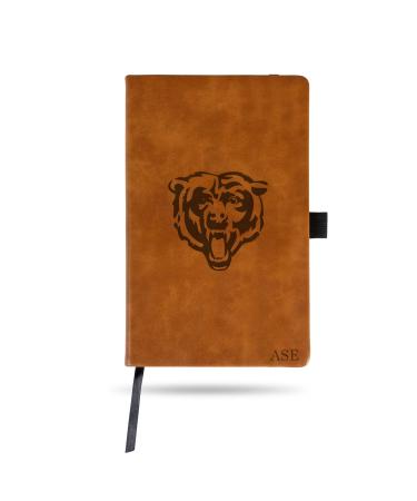 Rico Industries NFL Black/Brown Small Personalized Notepad Personalized - Custom Jounral/Notepad 8.25" x 5.25" Chicago Bears Brown