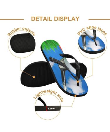 Mnsruu Golf Ball Tee Green Leaves Flip Flops | XL Sandals for Men & Women | Comfortable Travel & Spa Slippers - Buy Online on GoSupps.com