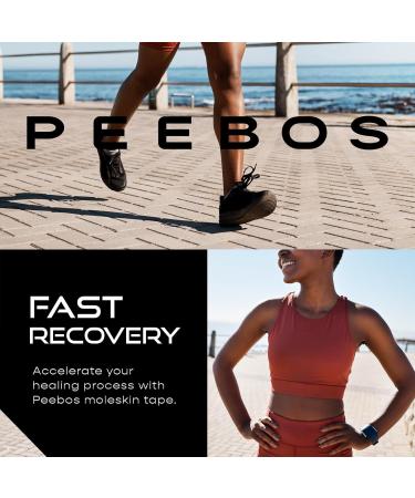 Peebos Moleskin Tape - Blister Prevention & Foot Padding - 2in x 16ft Water Resistant Hypoallergenic Athletic Tape for Running Hiking Walking - Single Roll - Buy Online on GoSupps.com