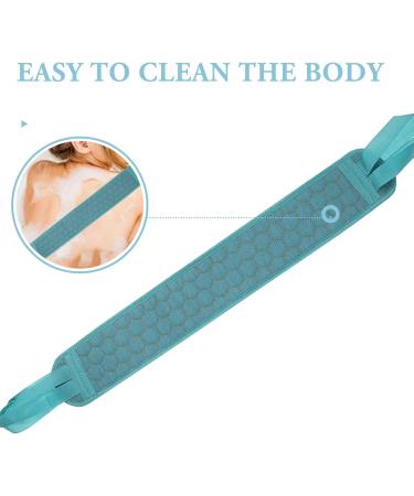 Housoutil Bath Towel Loofah Set - 3-Piece Back Scrubbing Strap & Bath Mitt - Mesh Ball & Gloves for Women & Men - Blue Green 60x9cm - Buy Online on GoSupps.com