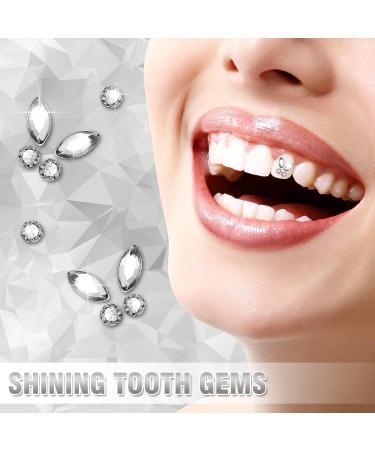 25-Piece Tondiamo Tooth Gem Kit: Removable Fashionable Tooth Jewelry - Rice & Round Style Clear Crystal Ornaments - Buy Online on GoSupps.com