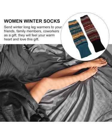 Holibanna Women's Long Boot Cuff Covers - Knitted Ankle Warmers & Boho Accessories - 2 Pairs of Warm Socks - Buy Online on GoSupps.com