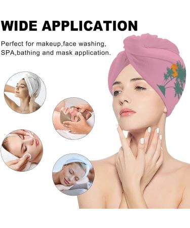 Buy Palm Tree Microfiber Hair Towel Wrap for Women - Super Absorbent 10x26 Inch Hair Turban with Button | Fast International Shipping - Buy Online on GoSupps.com