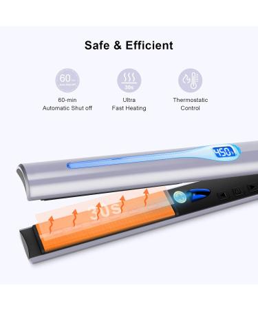 IG INGLAM 1 Round Flat Iron - 2 in 1 Infrared Hair Straightener & Curler Negative Ion Technology Rose Gold Professional Hair Tool for Gifts - Dual Voltage 110-240V - Buy Online on GoSupps.com