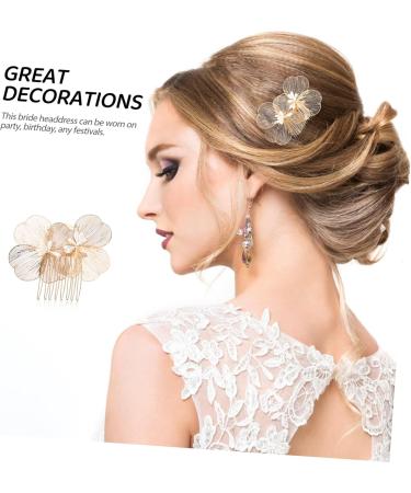 Korean hair combs hair accessories Xiuhe clothing Hairpin the flowers hair comb hairpin headgear hair comb clip vintage decorate bride hair comb vintage hair accessories dress - Buy Online on GoSupps.com