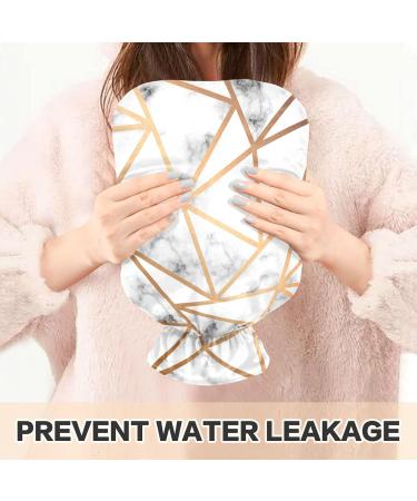Marble Golden Geometric Lines Hot Water Bottle | 1L Pain Relief & Heating Bag for Cramps | International Shipping - Buy Online on GoSupps.com