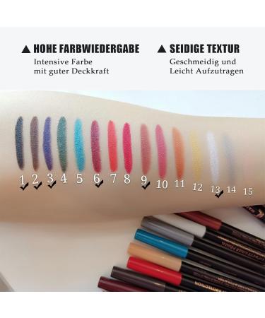 EONFAVE Colorful eyeliner water resistant set of 6 colors eye shadow eyeliner pen set matte kajal pen for women smudgeproof and longlasting eyeliner high color rendering kajal pen eye makeup - Buy Online on GoSupps.com