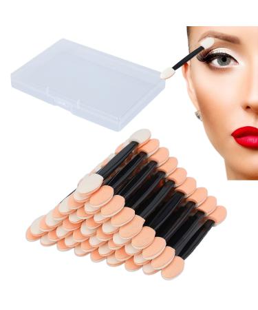 Sponge Eyeshadow Brush Disposable Eyeshadow Applicator 100 Pieces Eyeshadow Brush Sponge Mini Plastic Boxes Sponge Makeup Brush Applicator Tool Set for Women and Girls Butyeak