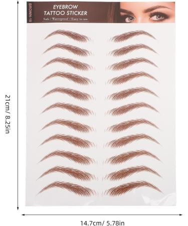 PRETYZOOM Autocollants pour Sourcils R sistants L'eau 12 Feuilles Marron R alistes Maquillage Yeux Sourcils Absents Asym triques Mise Rapide - Buy Online on GoSupps.com