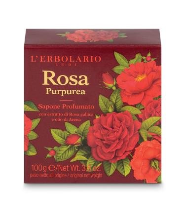 LErbolario Purple Rose Perfumed Soap - 3.5 oz Moisturizing Bar with Gallic Rose & Oat Oil - Cruelty-Free International Shipping - Buy Online on GoSupps.com
